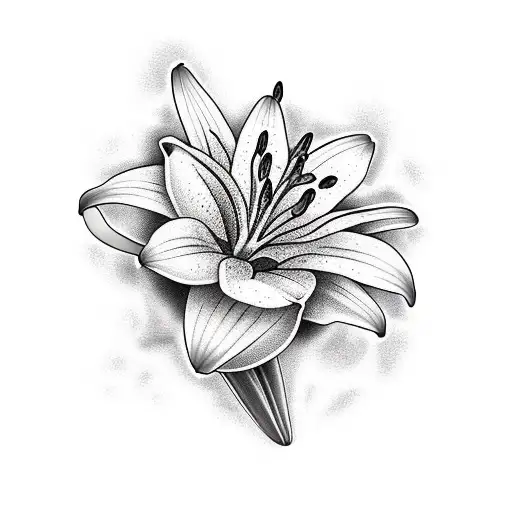 Lily Flower With Mountains In It