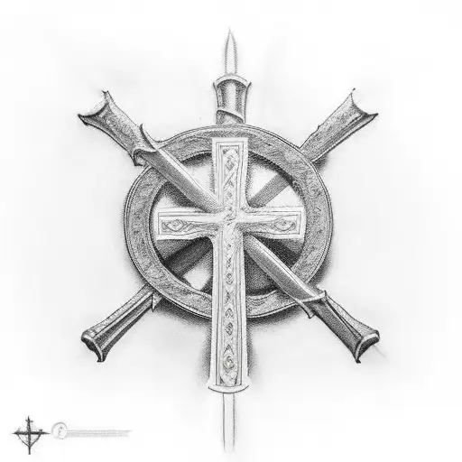 Christian Cross With A Sword