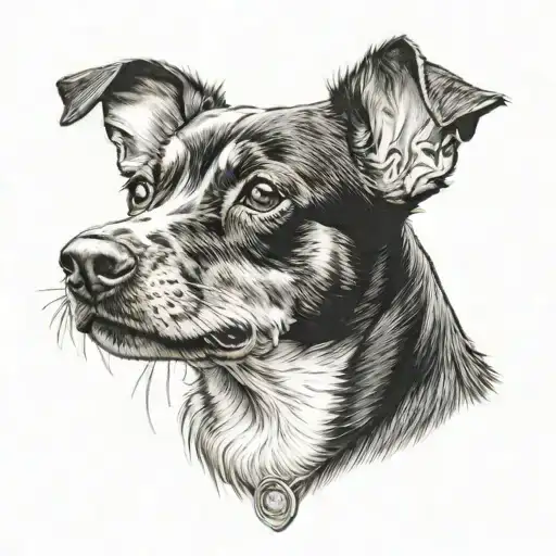 Black Rat Terrier Dog Sitting