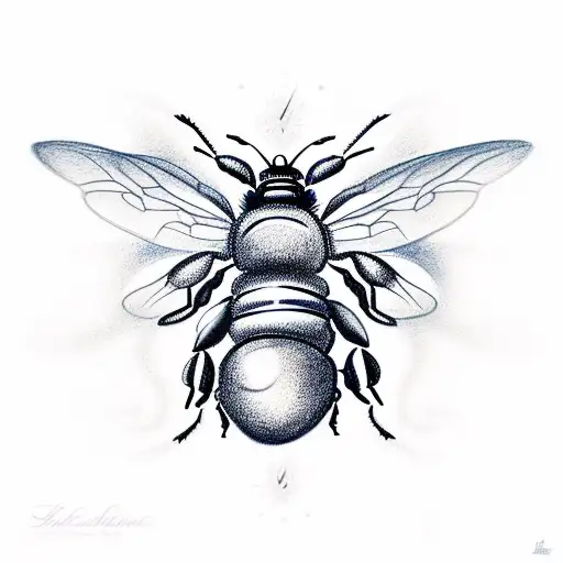 A Realistic Drawing Of A Bee Surrounded By Pomegranate Seeds And Golden Rays Of Sun