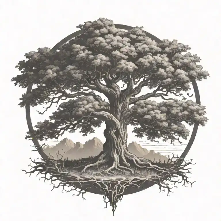 Tree Of Life On Fire Burning