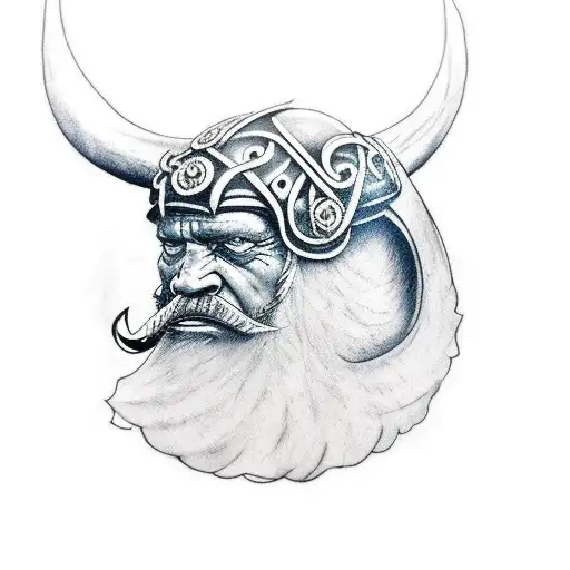 Viking With Crows And Tree