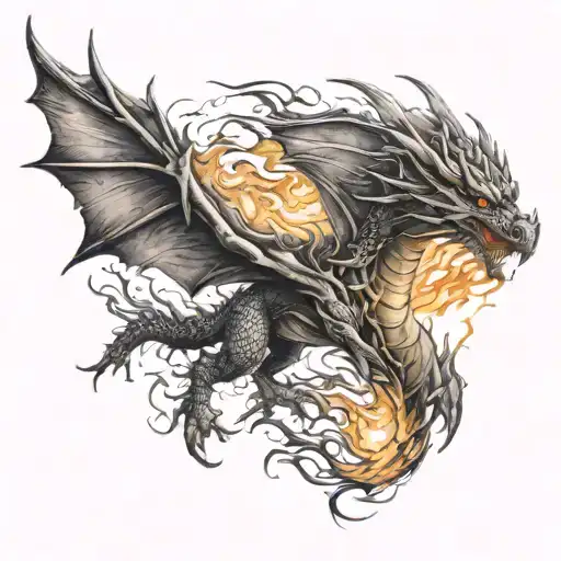 Flying Dragon On Fire