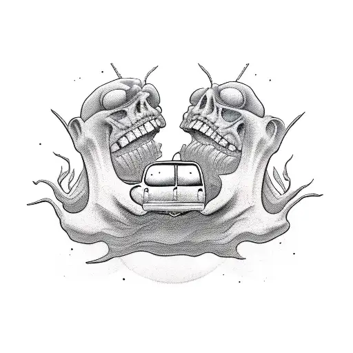 A Giant Who's Crushing A Tiny And His Car