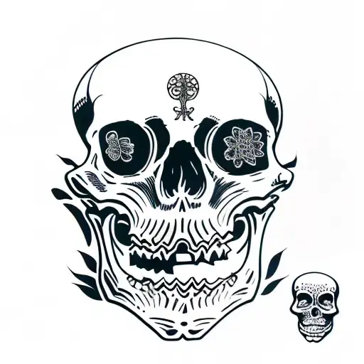 Skeleton With Paisley Design