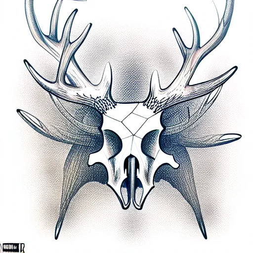 Fox Skull With Antlers