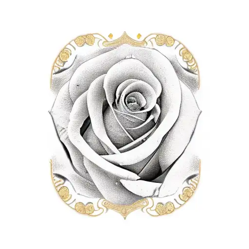 Golden Crown On A Yarnball With Roses