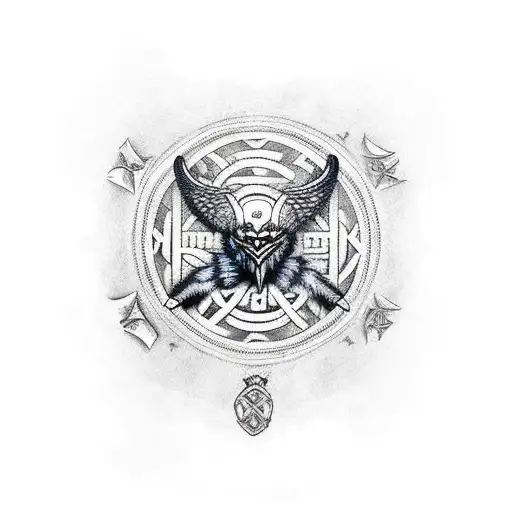 Odin With Both Ravens And Vegvisir