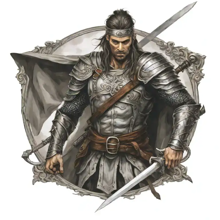 French Warrior Wielding A Sword