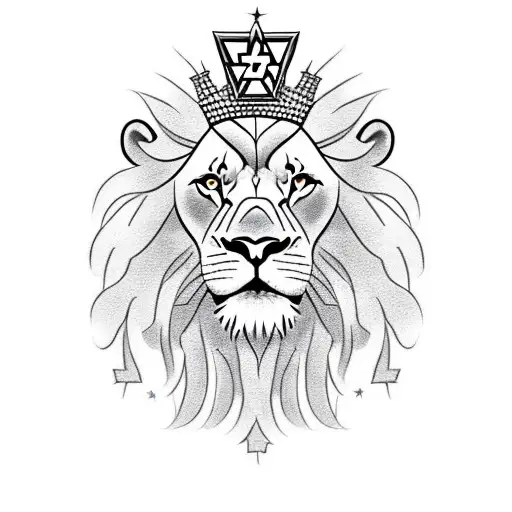 A Lion's Head With A Crown And A Star Of David In Its Eye