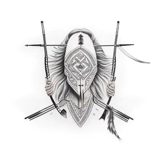 Native Shooting Bow And Arrow