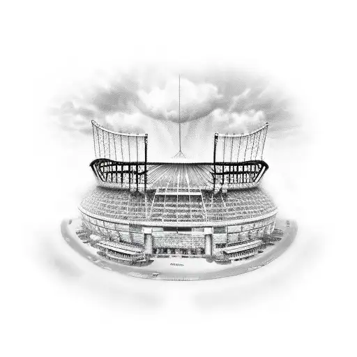 Tattoo Of A Soccer Stadium Filled With Cheering Fans