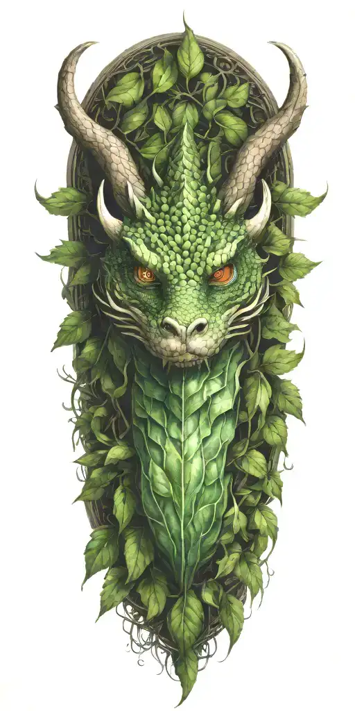 Field Of Leaves Containing Dragon