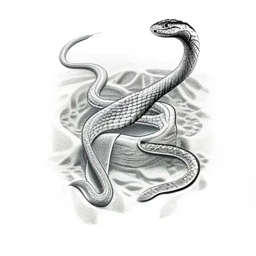 Snake Shedding Its Skin In A Realistic Style