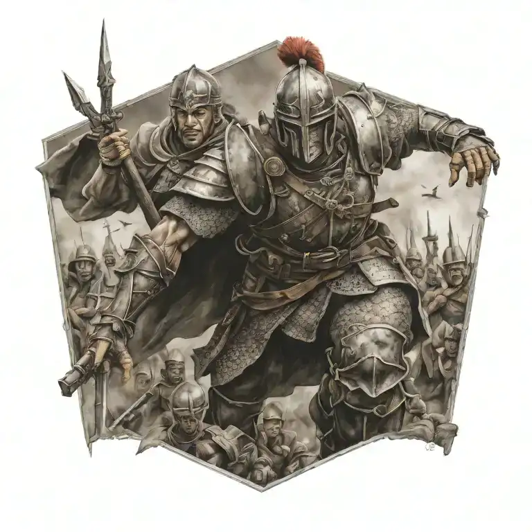 French Warrior Surrounded