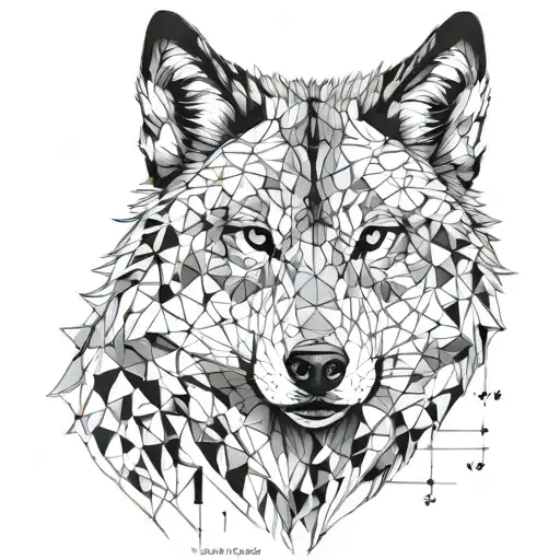 Wolf Realism With Geometry Patterns