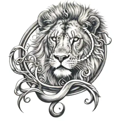 Wise Lion And Infinity Symbol