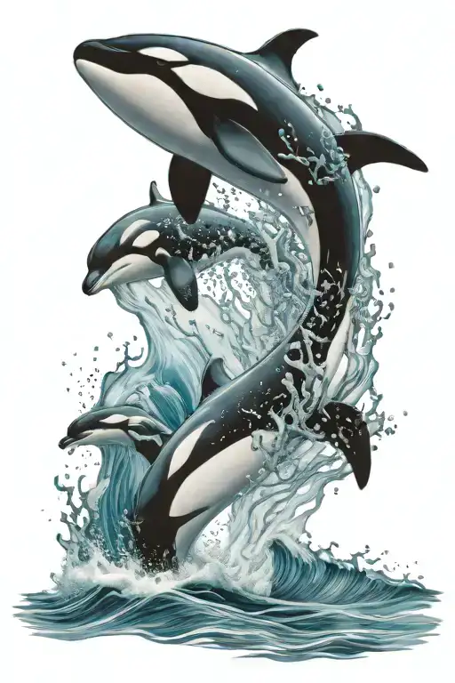 Orca Breaching Ocean Surface
