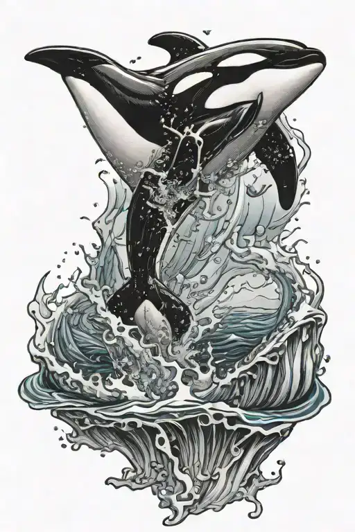 Orca Breaching Ocean Surface