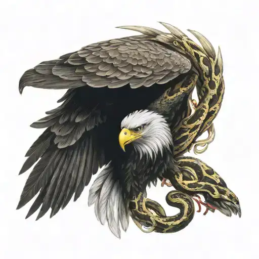 Eagle Surrounded By Snakes