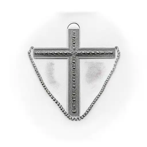 Cross With 2 Army Dog Tags