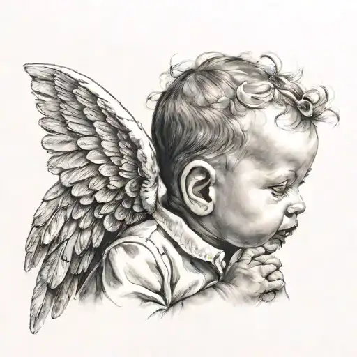 Baby Angel Whispering Into Back Of Ear