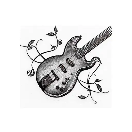 Guitar With Vines And Leaves