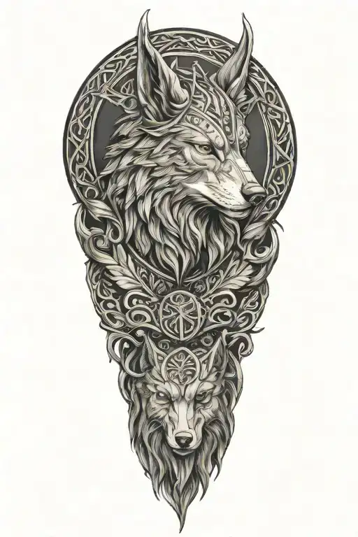Norse Loki With Wolf