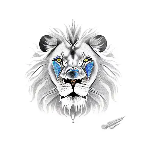 Lion With Blue Eye