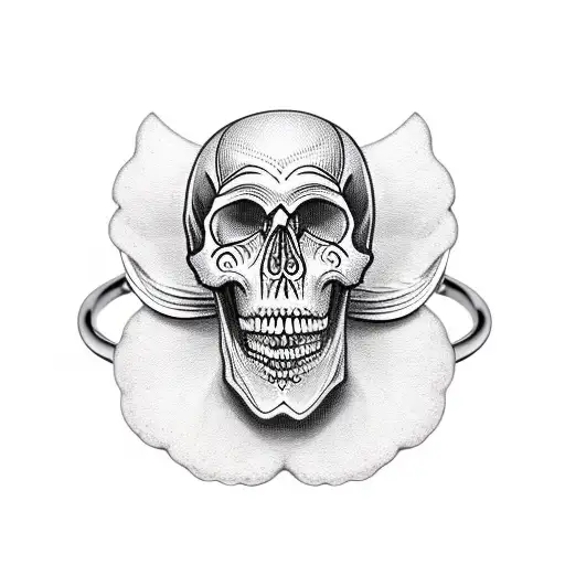 Skull With Angel Ring