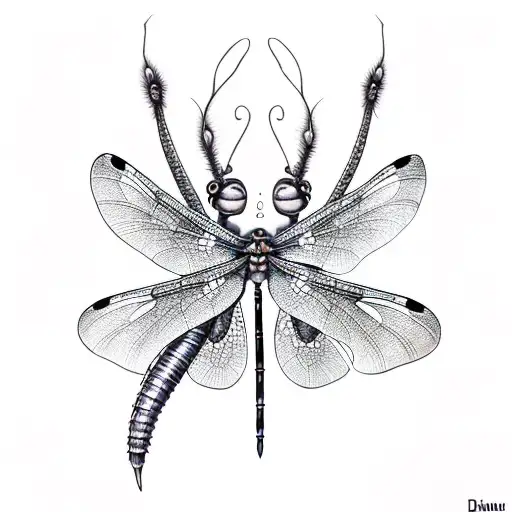 Two Dainty Dragonflies Following Eachother