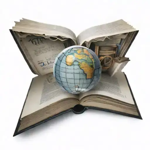 Opened Book And A Globe Coming Out Of It