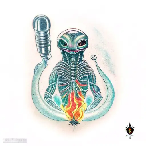 Small Alien Smoking Weed