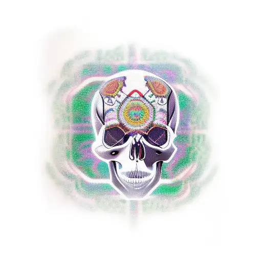 Glitchy Matrix Skull
