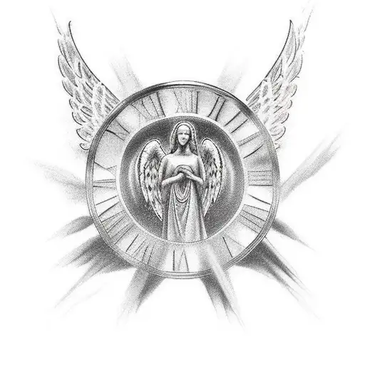 Forearm Tattoo With An Angel On The Bottom Then Fear God In The Middle And 999 On Top