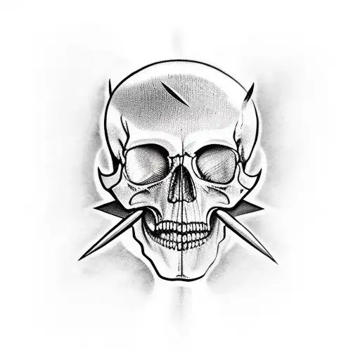 Berserk Symbol On The Forehead Of A Bleeding Skull