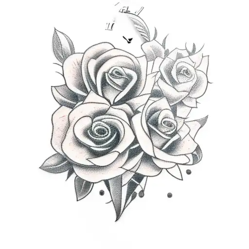 Clock With Flowers And A Tie