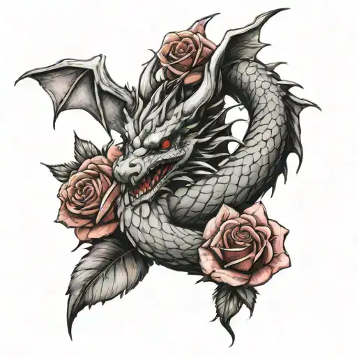Dragon And Rose