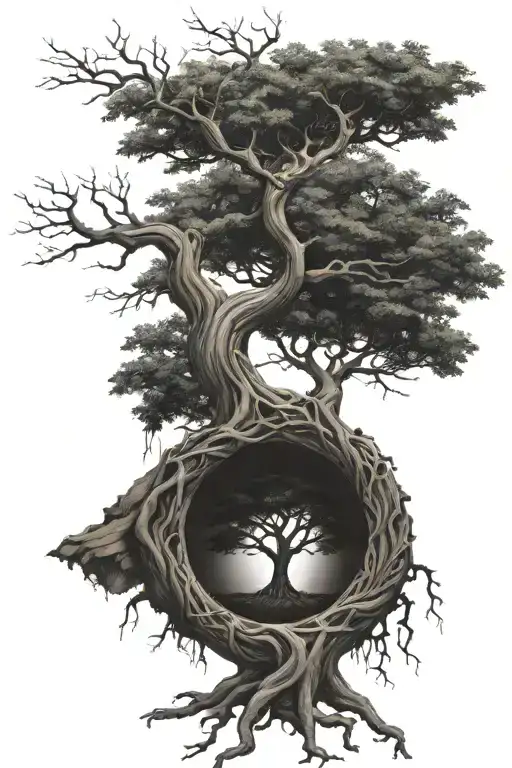 Tree Of Life With Dates Incorporated Into The Roots