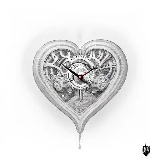 Human Heart Clock Turning To Sand