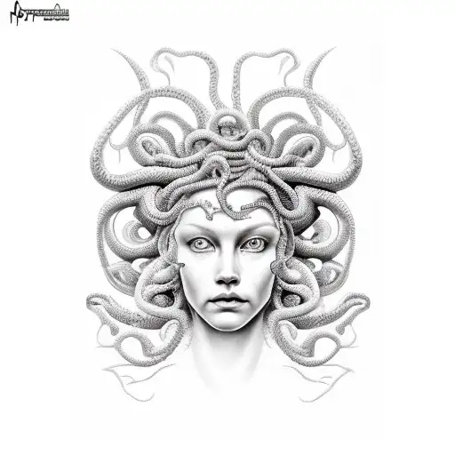 Medusa De Perfil Con Serpientes