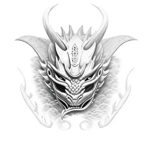 Dragon And Samurai Mask