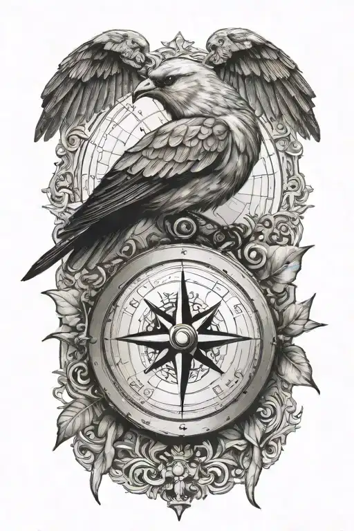 Compass Bird Perched Regally On The Sturdy