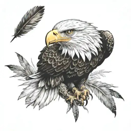 Eagle With Feather