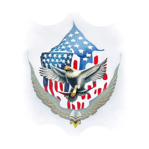 Swat Eagle With American Flag