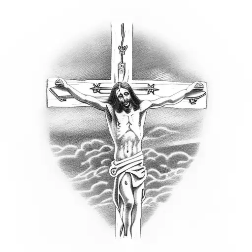 Jesus On The Cross With A Sunrise On A Hill