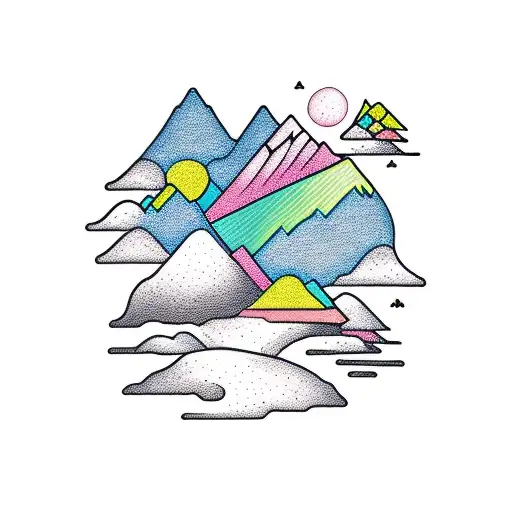 Color Golf Mountains And Beach