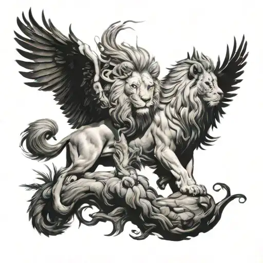 Lion Et Phoenix