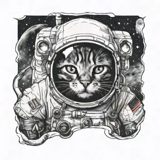 Astronaut Cat Head In Space
