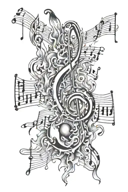 Meech Surrounded My Music Notes And Mo Ey Sign On Fire